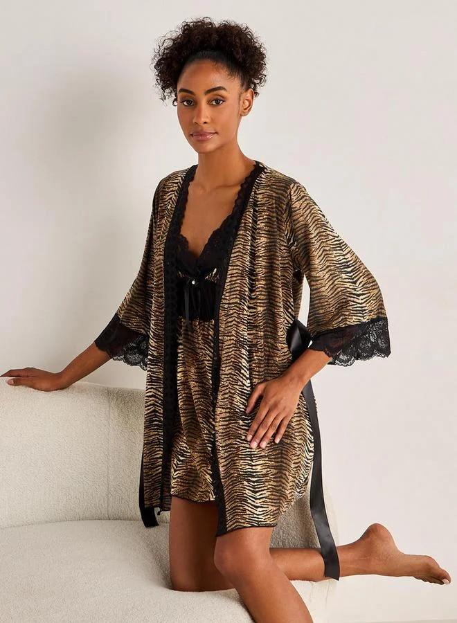 سبلاش فيڤ Slip Dress with Robe and Thongs